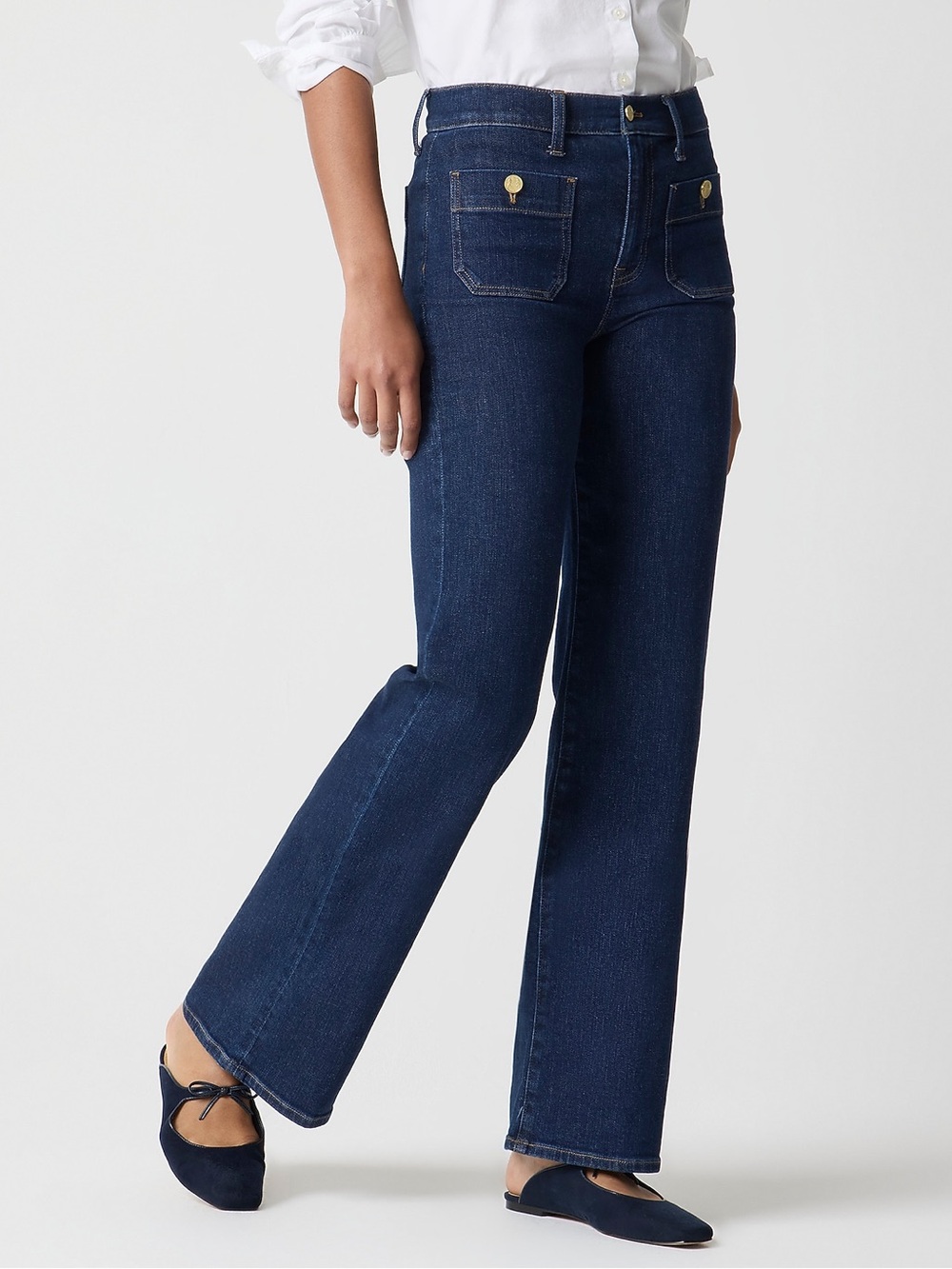NWT J. Crew Dark Indigo Wide-Leg Jeans